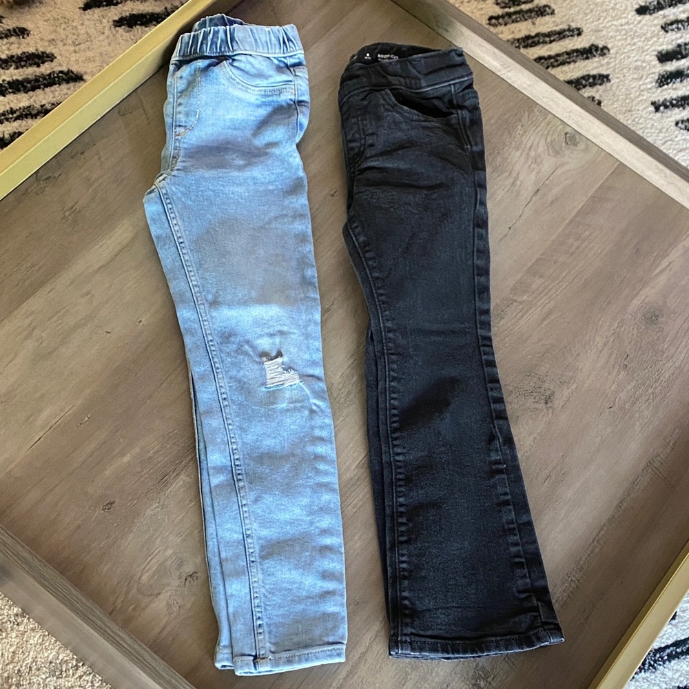 H&M Light Blue legging and Black semi wide Jeans Set